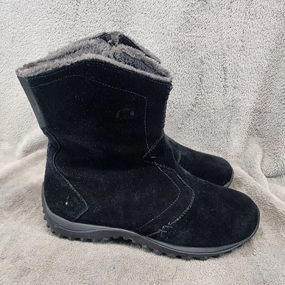 Sorel Shoes Womens Size 9 Maribel Black Suede Winter Boots